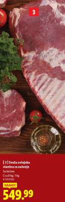 Sveža svinjska slanina za sušenje