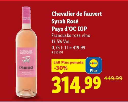 Chevalier de Fauvert Syrah rosé
