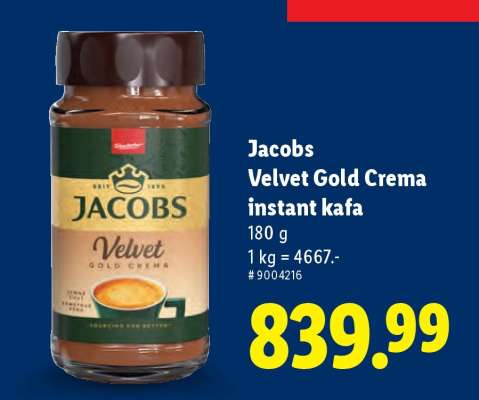 Jacobs Velvet Gold Crema instant kafa