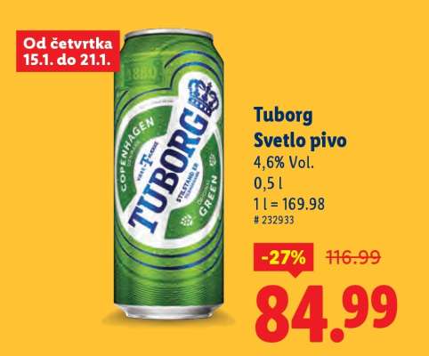 Tuborg Svetlo pivo