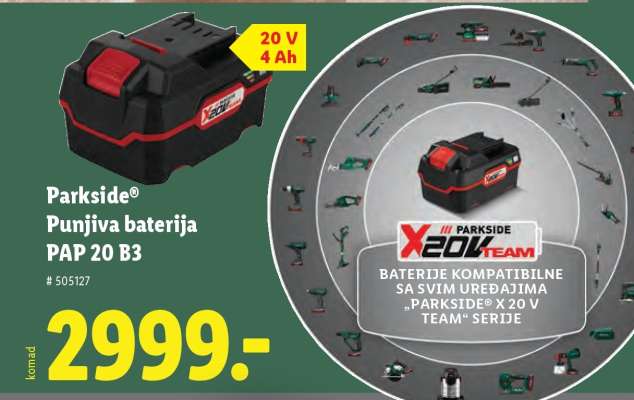 PARKSIDE® Punjiva baterija PAP 20 B3