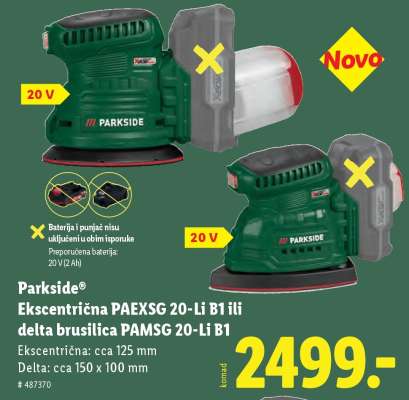 Parkside Ekscentrična PAEXSG 20-Li B1 ili delta brusilica PAMSG 20-Li B1