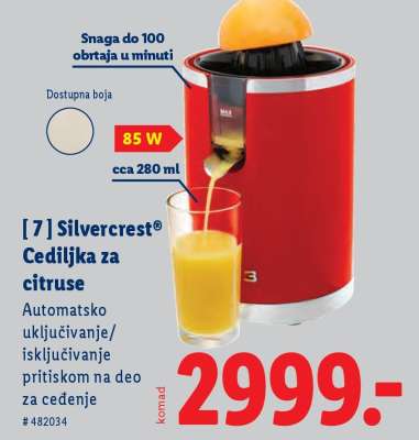 Silvercrest Cediljka za citruse