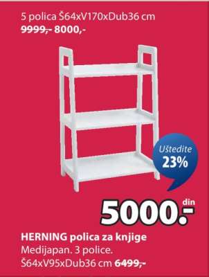 HERNING POLICA ZA KNJIGE