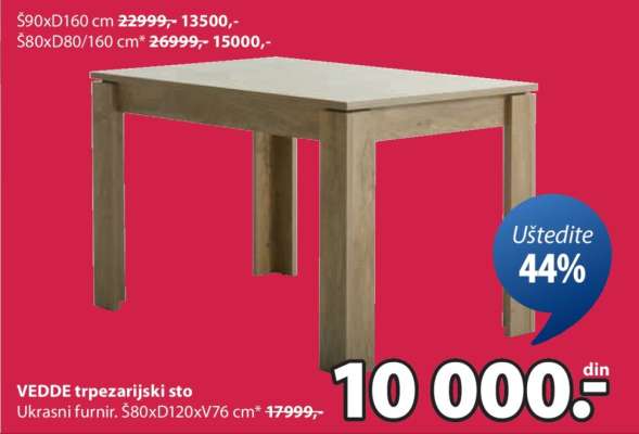 VEDDE TRPEZARIJSKI STO