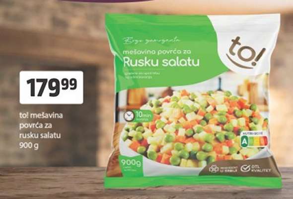 to! mešavina povrća za rusku salatu 900 g