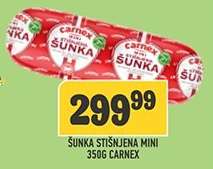 Šunka Stišnjena Mini 350g Carnex