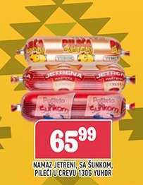 Namaz Jetrena, sa šunkom, pileći u crevu 130g Yuhor