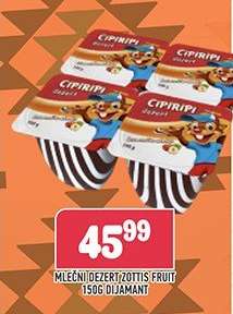 Mlečni dezert Zottis Fruit