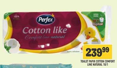 Toalet papir cotton comfort line natural, 10/1