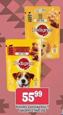 Pedigree Govedina Adult, Junior Piletina 100g