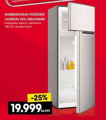 KOMBINOVANI FRIŽIDER CARBON DF2-28NCRNW1