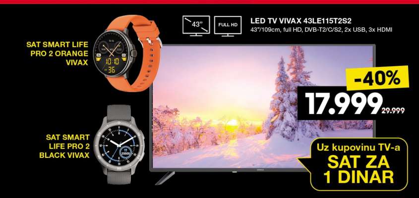 LED TV VIVAX 43LE115T2S2