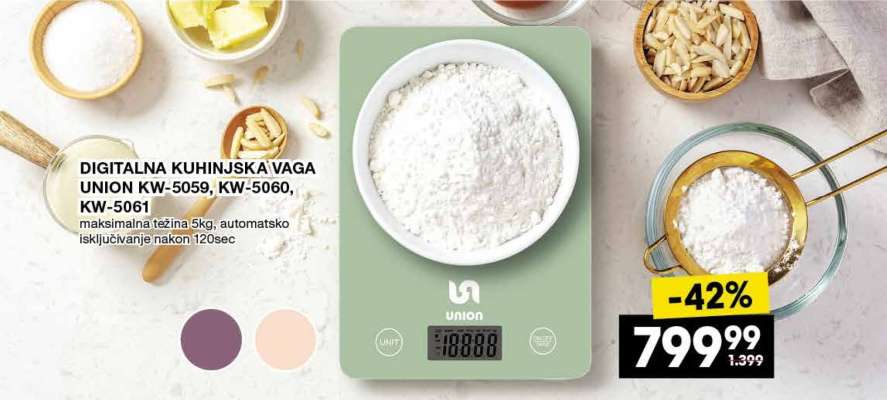 DIGITALNA KUHINJSKA VAGA UNION KW-5059, KW-5060, KW-5061