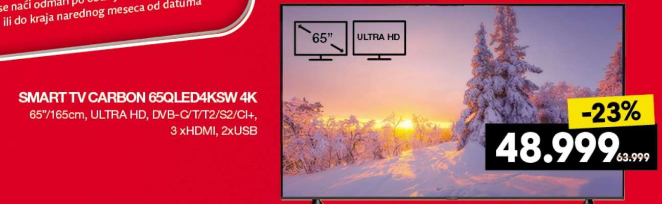 SMART TV CARBON 650LED4KSW 4K