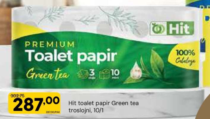 Hit toalet papir Green tea troslojni, 10/1
