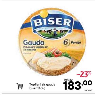 Topljeni sir gauda Biser 140 g