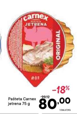 Pašteta Carnex jetrena 75 g