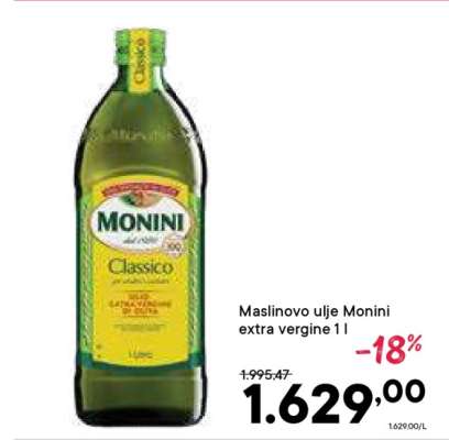 Maslinovo ulje Monini extra vergine 1 l