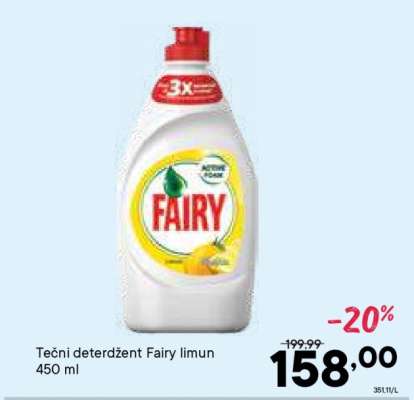 Tečni deterdžent Fairy limun 450 ml