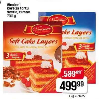 Vincinni kore za tortu svetle, tamne