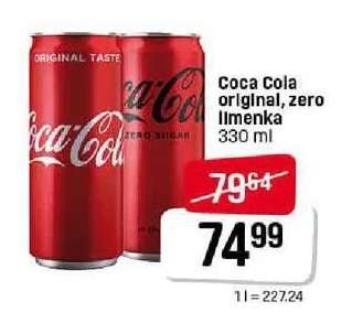 Coca Cola original, zero limenka