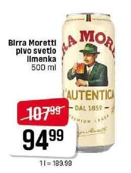 Birra Moretti pivo svetlo limenka