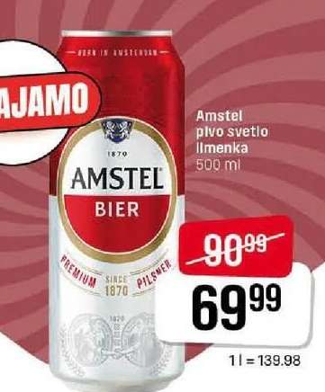 Amstel pivo svetlo limenka 500 ml
