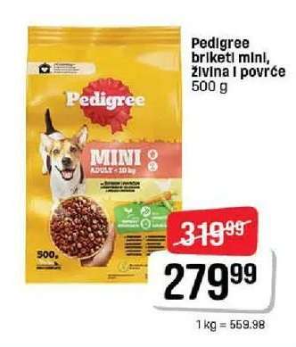 Pedigree briketi mini, živilna i povrće