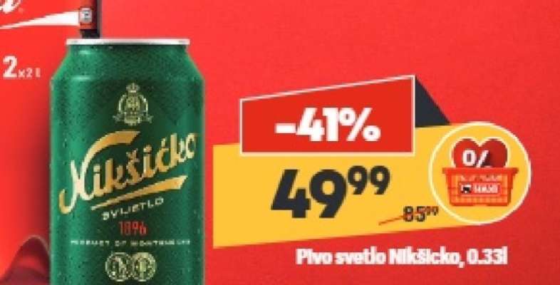 Pivo svetlo Nikšićko 0.33l