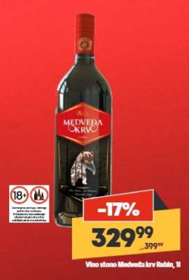 Vino stono Medveda krv Rubin 1l