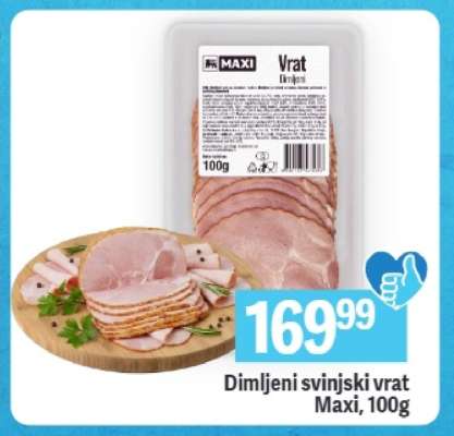 Dimljeni svinjski vrat Maxi 100g