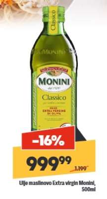 Ulje maslinovo Extra virgin Monini, 500ml