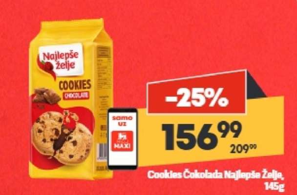 Cookies čokolada Najlepše želje, 145g