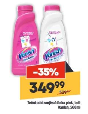 Tečni odstranjivač fleka pink beli Vanish 500ml