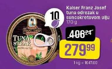 Kalser Franz Josef Tuna Steak in Sunflower Oil 170g