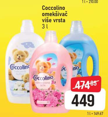 Coccolino omekšivač, više vrsta