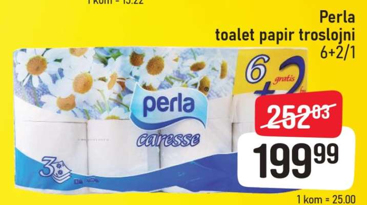 Perla toilet paper three-layer 6+2/1