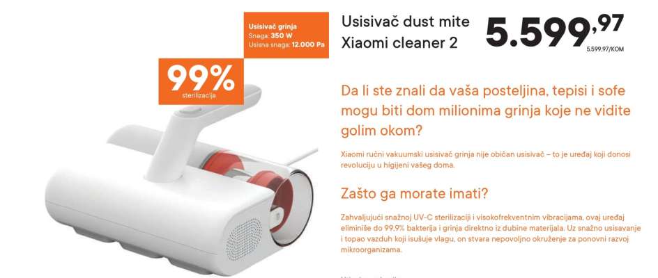 Usisivač dust mite Xiaomi cleaner 2