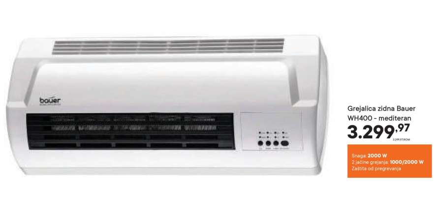 Grejalica zidna Bauer WH400 - mediteran