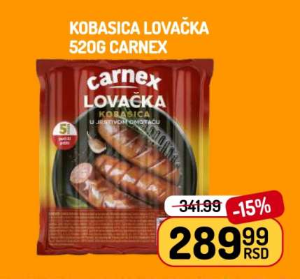 Kobasica Lovačka 520g Carnex