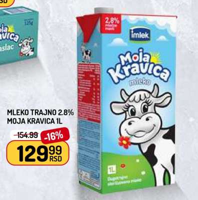 Mleko trajno 2,8% Moja kravica 1l