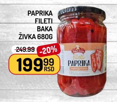 Paprika Fileti Baka Živka 680g
