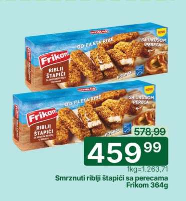 Smrznuti riblji štapići sa perecama Frikom 364g