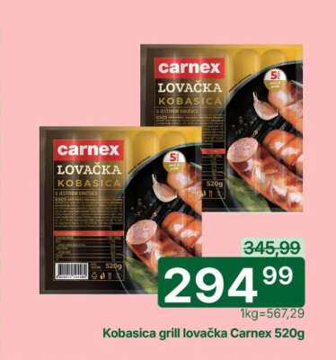 Kobasica grill lovačka Carnex 520g