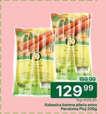 Kobasica barena pileća extra Perutnina ptuj 200g