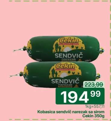 Kobasica sendvič narezak sa sirom Cekin 350g