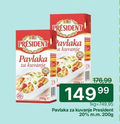 Pavlaka za kuvanje President 20% m.m. 200g