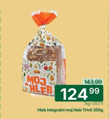 Hleb integralni moj hleb Trivit 350g