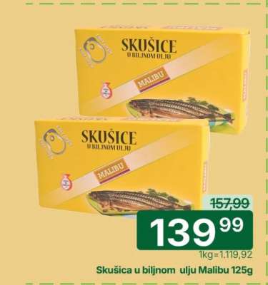 Skušica u biljnom ulju Malibu 125g